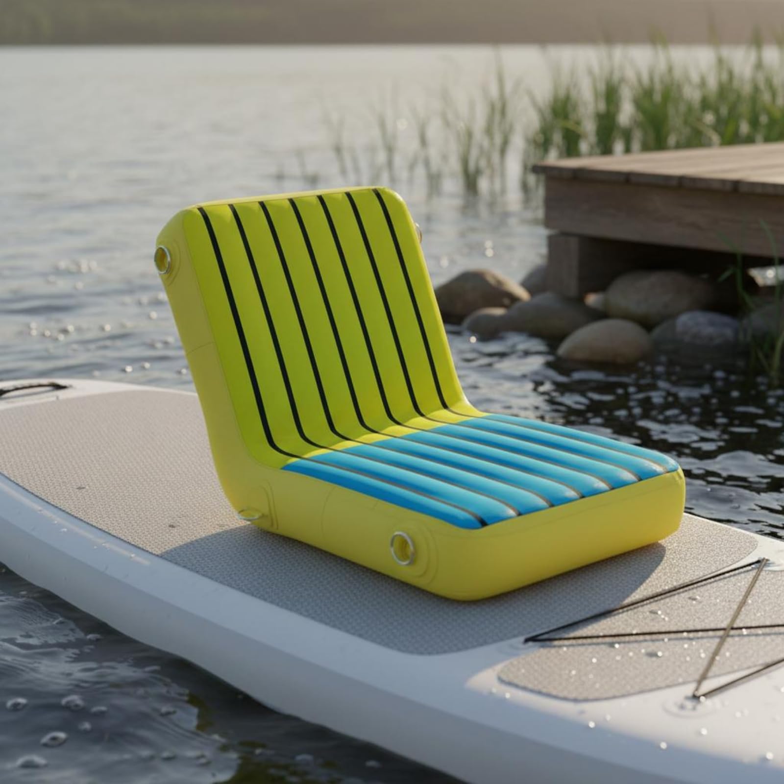 Seggiolino Gonfiabile da Pesca Rimovibile Cuscino Sedile Gonfiabile Resistente Alla Pressione Accessorio Nautico per Pescatori, Rafting, Paddleboard