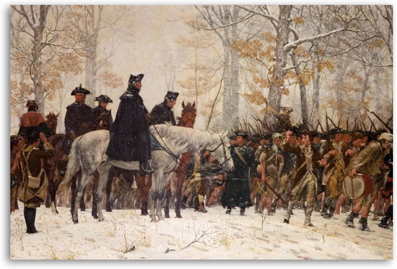 1000 Piece Jigsaw Puzzle for Adults Retro - Large George Washington at Valley Forge Revolutionary War - Puzzles for Kids & Teens,Fun Families Indoor Activity - Large Landscape
