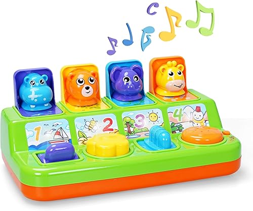 Miniatura 1 de FS Juguete desplegable para niños pequeños con música y luz, causa y efecto para bebés de 6, 9, 12, 18 meses, juguetes educativos de aprendizaje