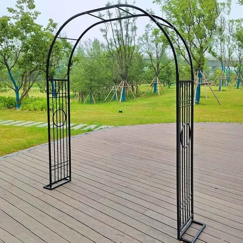 Tonnelle de jardin en fer robuste au design épuré noir - 5