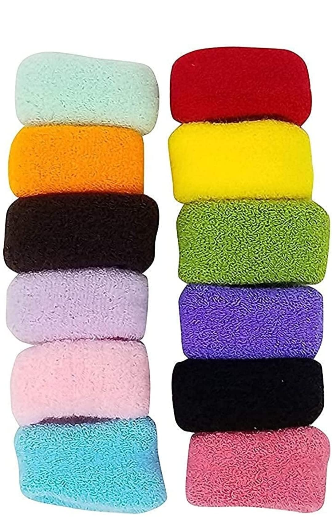 Fitness Fit Cotton Woolen Bun/Ponytail Thick Rubber Bands for Women kids girls (Pack of 12) (Multicolor) (B07ZY5GTWY) Amazon Price History, Amazon Price Tracker