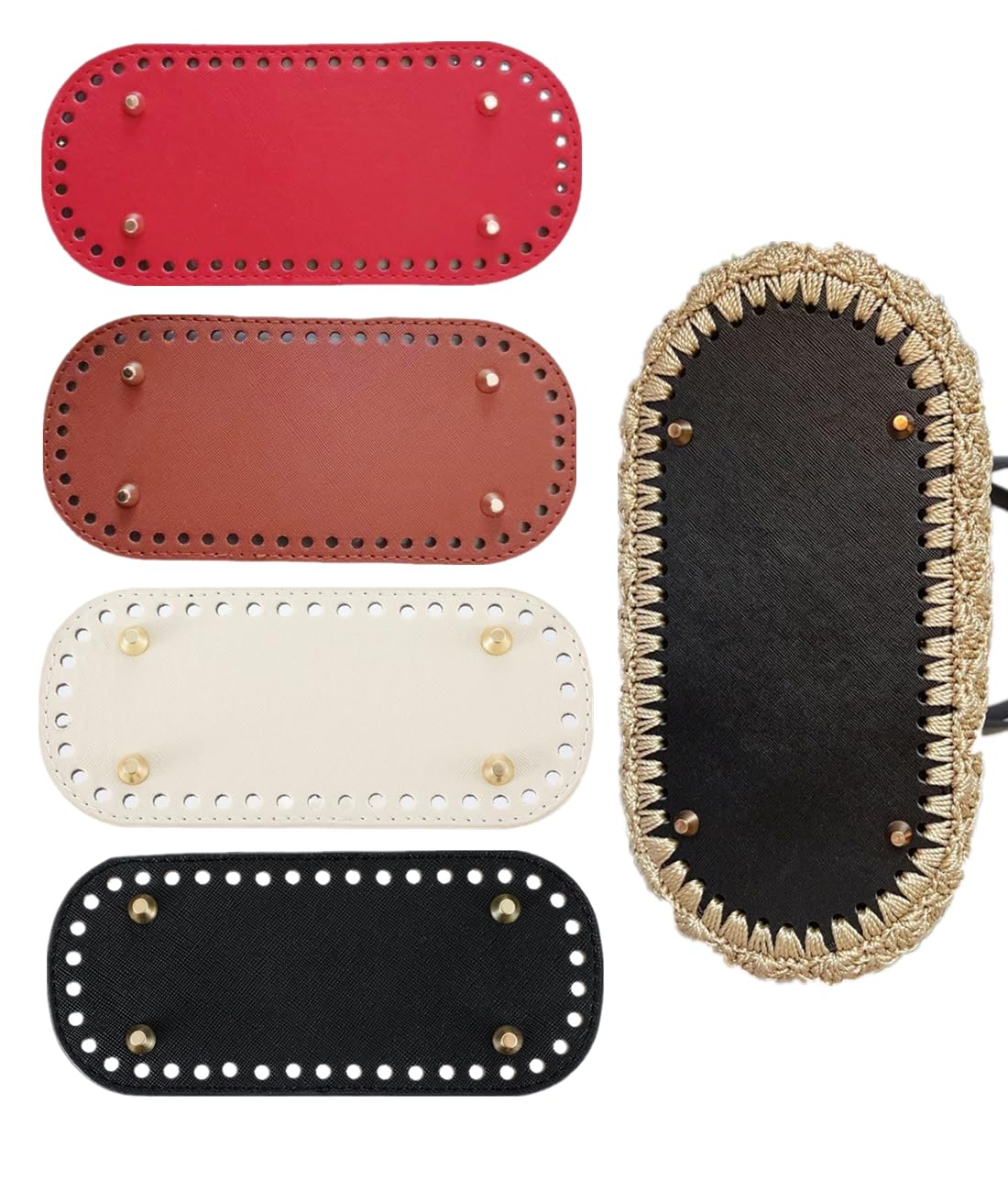 4 stück Taschenboden zum Häkeln Leder 22 * 10cm Oval Tasche