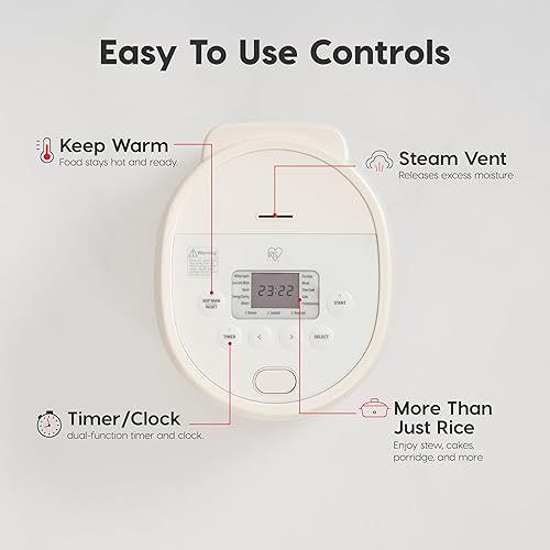 Miniatura 3 de IRIS USA Micom - Arrocera japonesa de 5 tazas sin cocinar10 tazas cocidas, aparato de cocina Fuzzy Logic con presets de recetas, olla lenta,