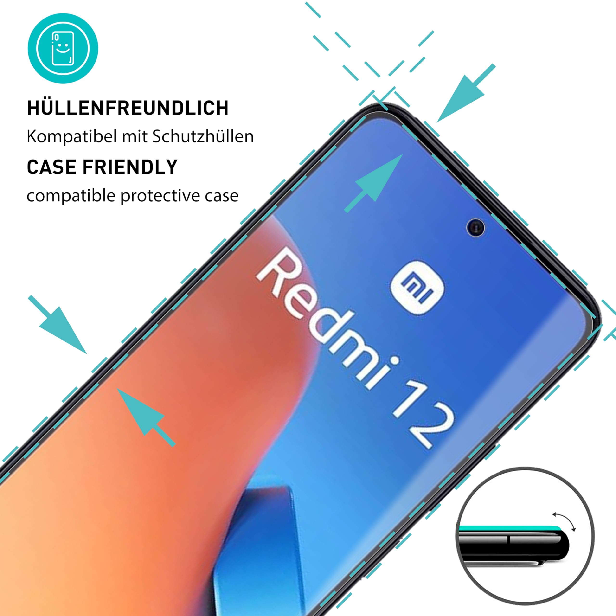 Smartect Schutzglas Set Für Xiaomi Redmi Note 12 4G – 3x Display- + 3x Kameraschutz, 9H Härte, Blasenfrei