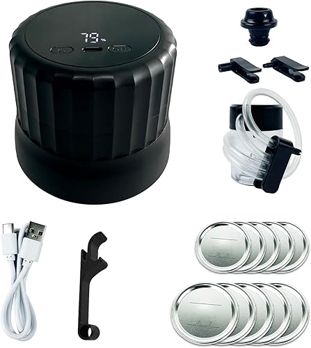 Kit de sellador al vacío para tarros de masón, sellador eléctrico para tarros Mason de boca ancha y regular, sellador al vacío portátil para tarros,