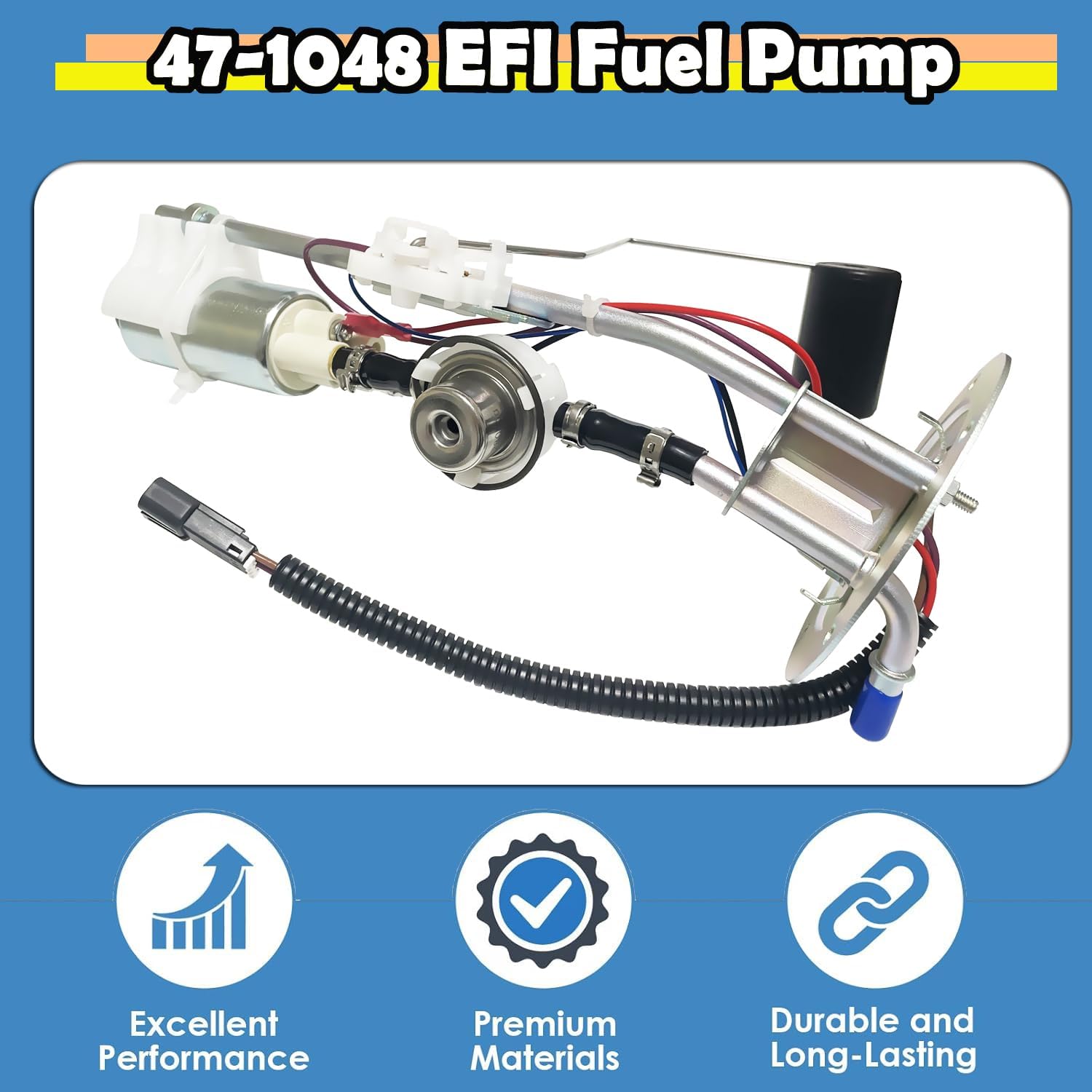 EFI Fuel Pump Assembly Fits Polaris Sportsman 700 X2 800 EFI 4X4 ATV 47-1048 Complete Fuel Pump Module 5-Bolt, Sportsman X2 500 2006, 47-1048-BNM, 471048, 2520496 2520776 2520311 2005 2006 2007 2008 - Image 2