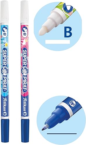 Miniatura 2 de Pelikan Super-Pirat Royal Blue/Ink Eradicator Pen, punta fina en bolígrafo, punta ancha en erradicador, paquete de 2 (921734), 5.000