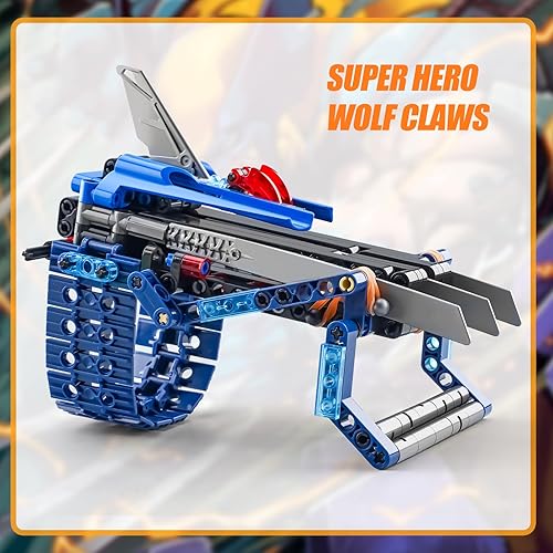 Miniatura 6 de Juguetes de superhéroe, juego de construcción de garras de lobo, juguetes retráctiles de garras de lobo de 10.7 pulgadas para niños de 7 años en