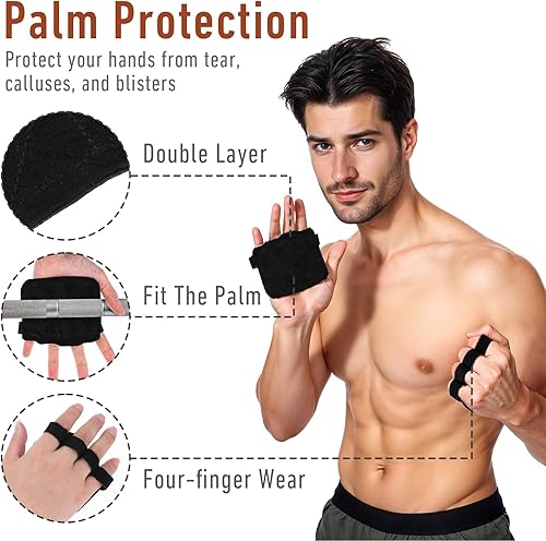 Miniatura 4 de 4 guantes de levantamiento de pesas, guantes de gimnasio para mujeres y hombres, guantes de entrenamiento para protección, absorción de impactos,