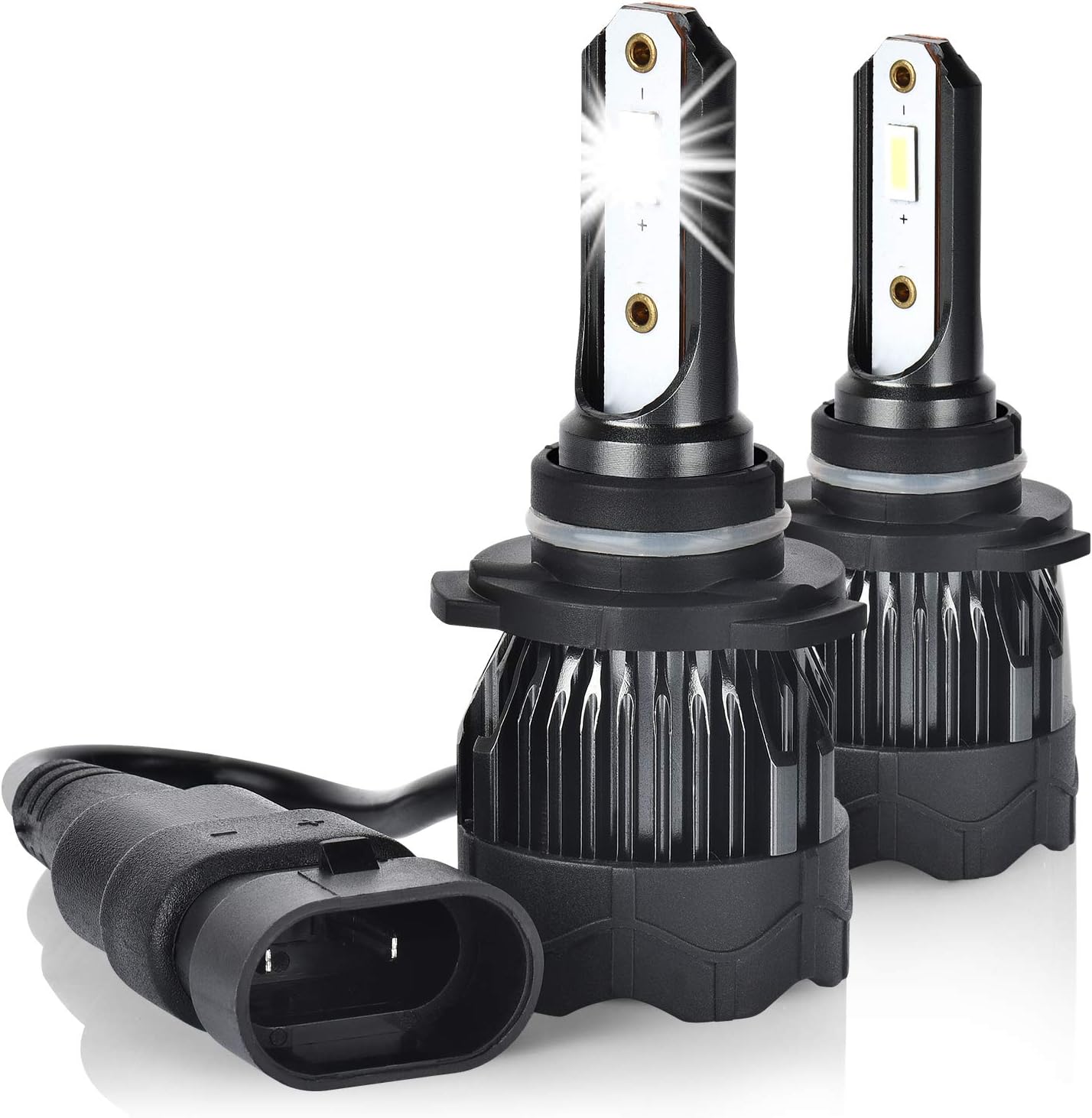 Car Motor Led Headlight Bulbs, H11/H8/H9 Led Headlights, 60W 12000LM Super Bright, 6500K Bright White, Halogen Replacement, All-in-one Conversion Kit (9005/HB3)