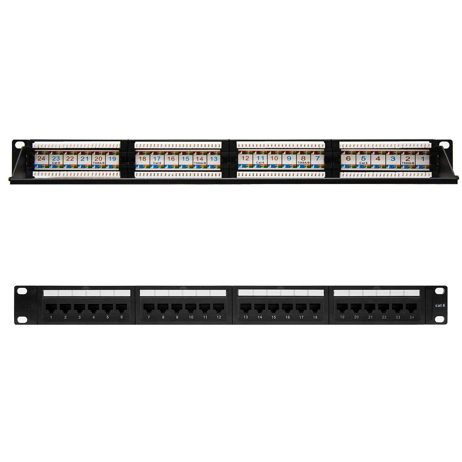 Nanocable 10.21.3124 - Panneau de Brassage de 24 Ports RJ45 Cat.6 UTP, Rack 19"