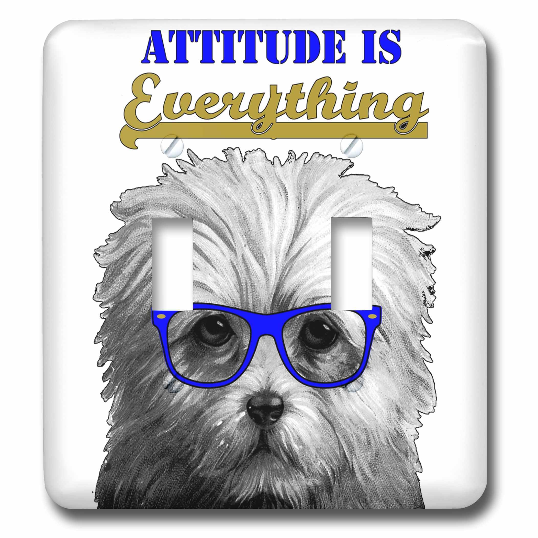 Double interrupteur à bascule Attitude is Everything motif chien multicolore