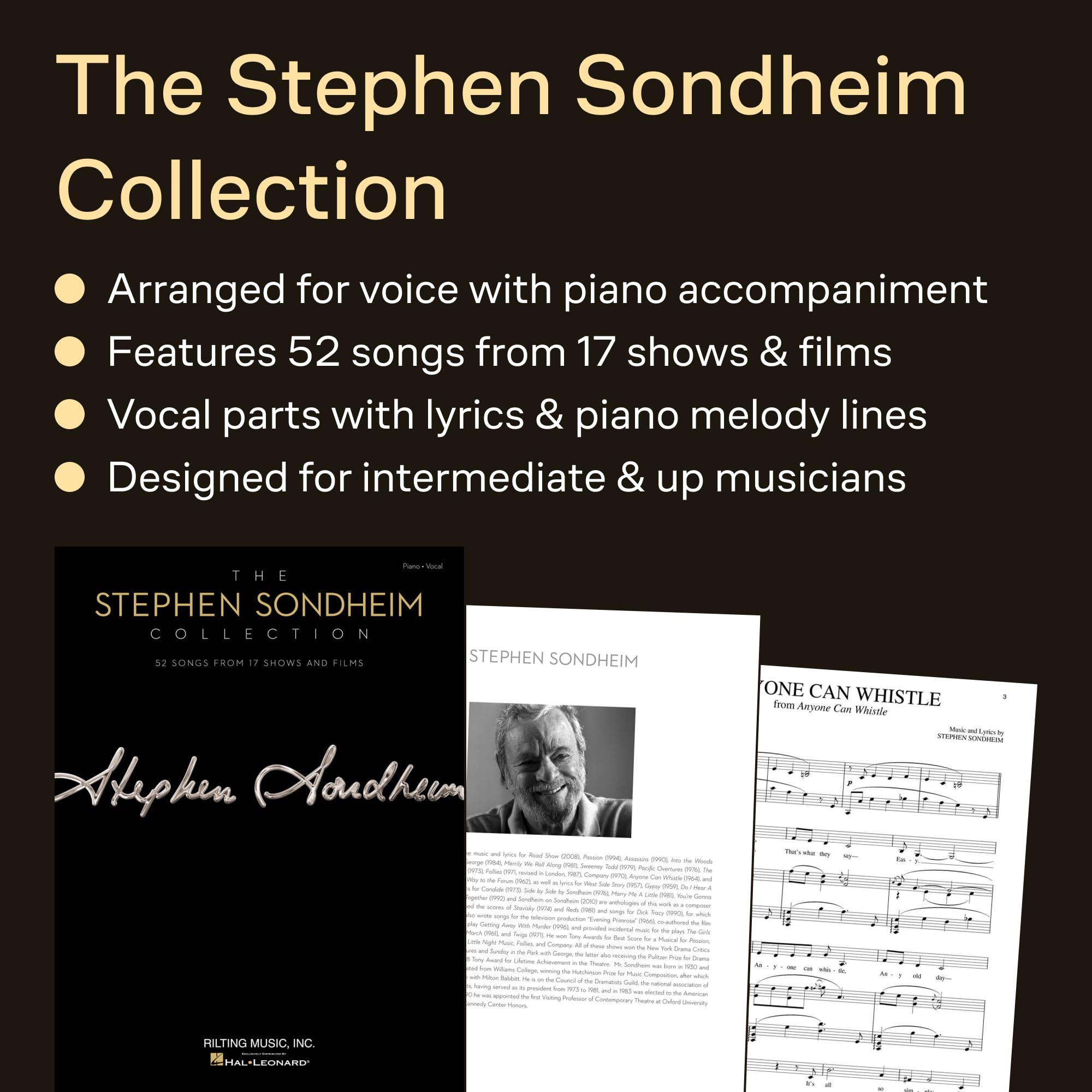 The Stephen Sondheim Collection: Songbook für Klavier, Gesang, Gitarre (Hal Leonard): 52 Songs from 17 Shows and Films. Songbook Klavier, Gesang, Gitarre
