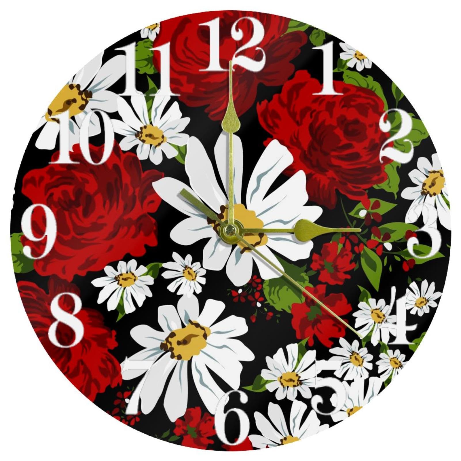 Horloge murale pour maison et cuisine apportant une touche de couleur rouge vivante