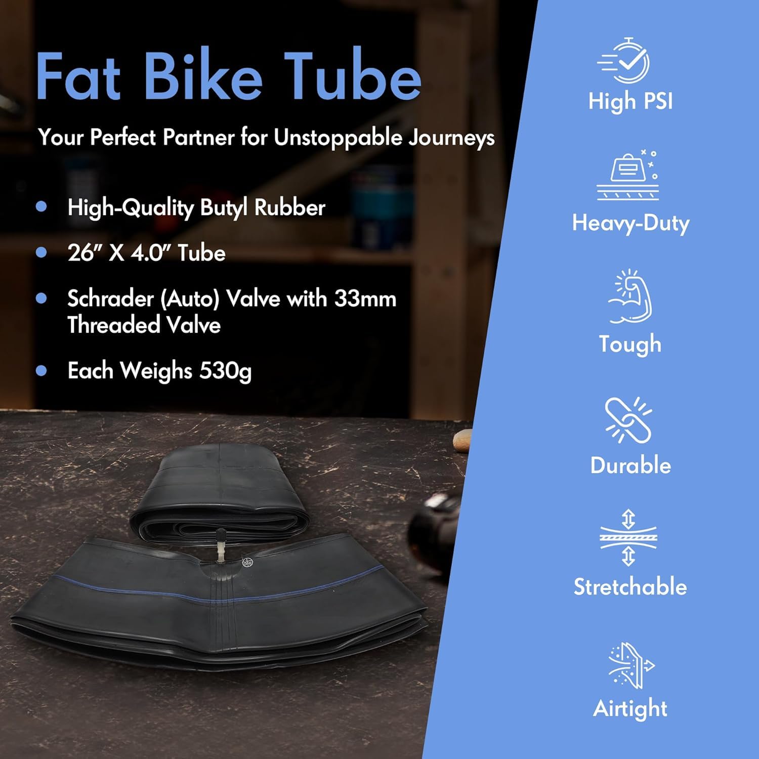 Fat Bike Tube - Zawór Schradera (Auto) - 26 x 4.0 - Dwupak