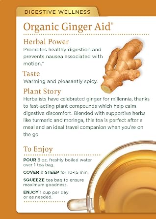 Traditional Medicinals Tea, Organic Ginger Aid, Promotes Healthy Digestion, 16 Tea Bags