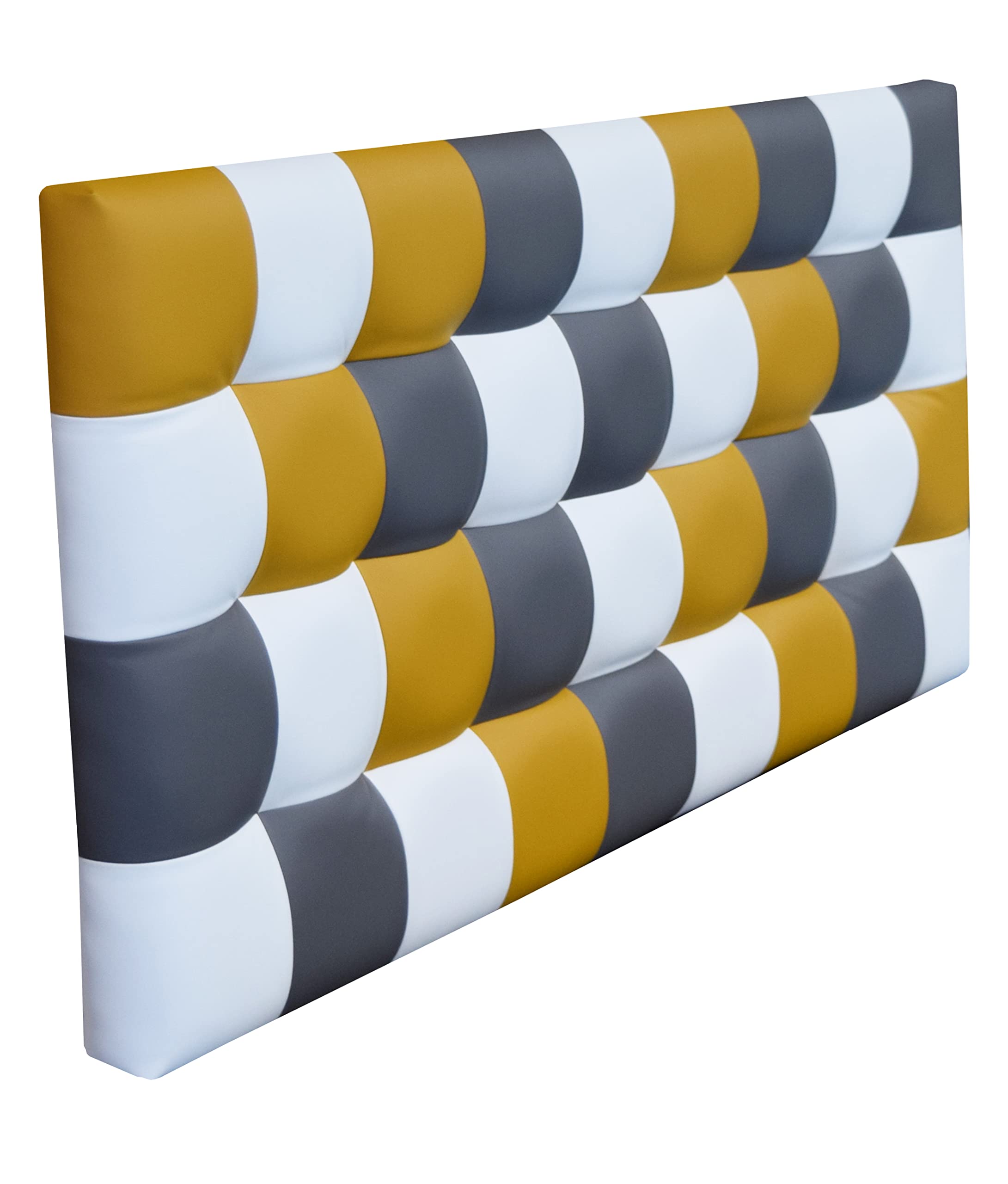 ONEK-DECCO Cabecero Tennessee con Botones, tapizado en Polipiel de Dormitorio Medidas cabecero de Cama niño, Juvenil y Matrimonio Cabezal Blanco, Acolchado (200 x 70, Gris)