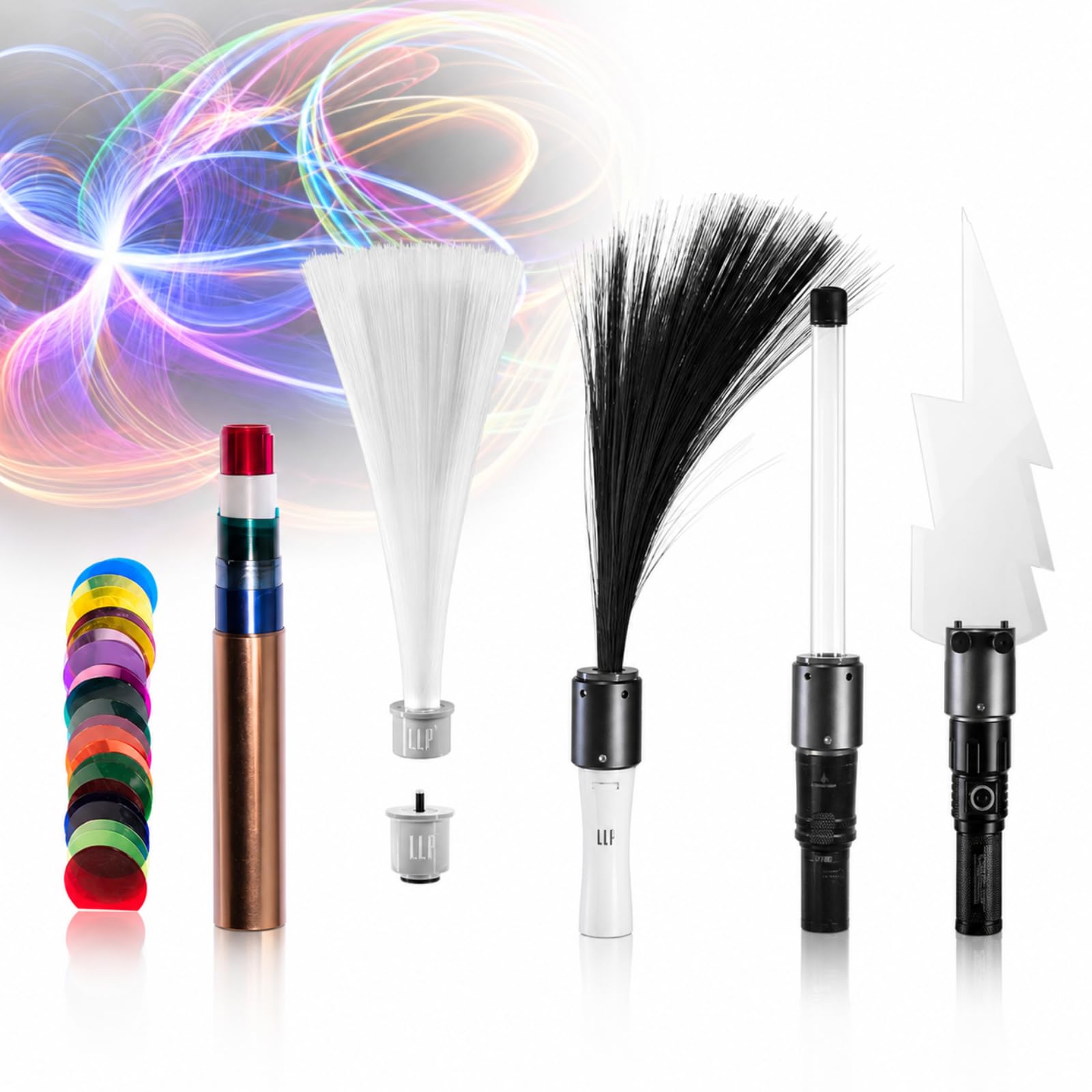 Kit di Pennelli per Light Painting con Fibra Ottica Nera, Set per Principianti con Pennelli in Fibra Ottica Nera da 0,25 Mm per Effetti A Lunga Esposizione Master Set