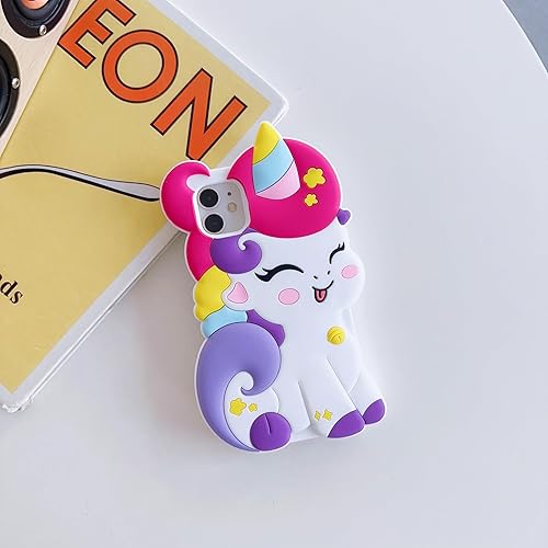 Miniatura 6 de wifantien Funda suave de unicornio 3D para iPhone 11 de 6.1 pulgadas, diseño de dibujos animados kawaii de moda con forma de caballo de unicornio