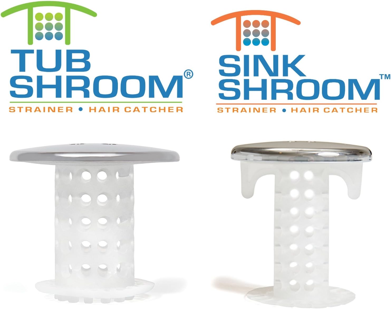 TubShroom and SinkShroom Drain Protectors Hair Catchers for Bathtubs and Sinks, Chrome - Image 2