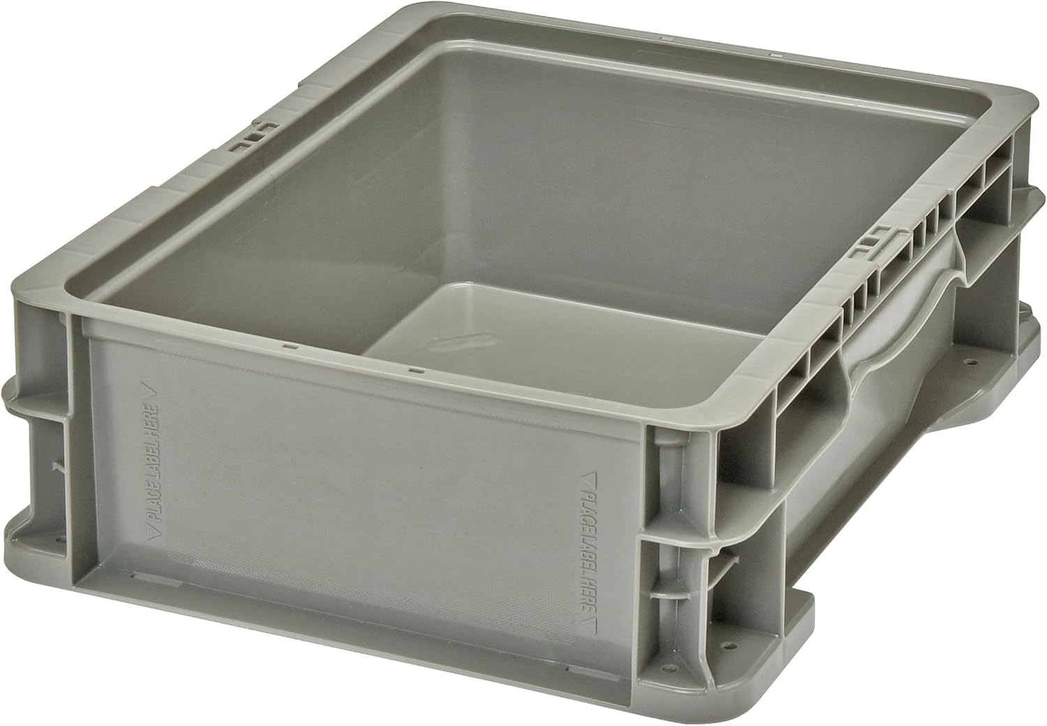 Hudson Exchange 12 x 15 x 5" (4 Pack, 2.2 Gallon) Straight Wall Handled Storage Container Tote, Gray/Brown