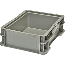 Hudson Exchange 12 x 15 x 5" 4 Pack, 2.2 Gallon Straight Wall Handled Storage Container Tote, Gray/Brown