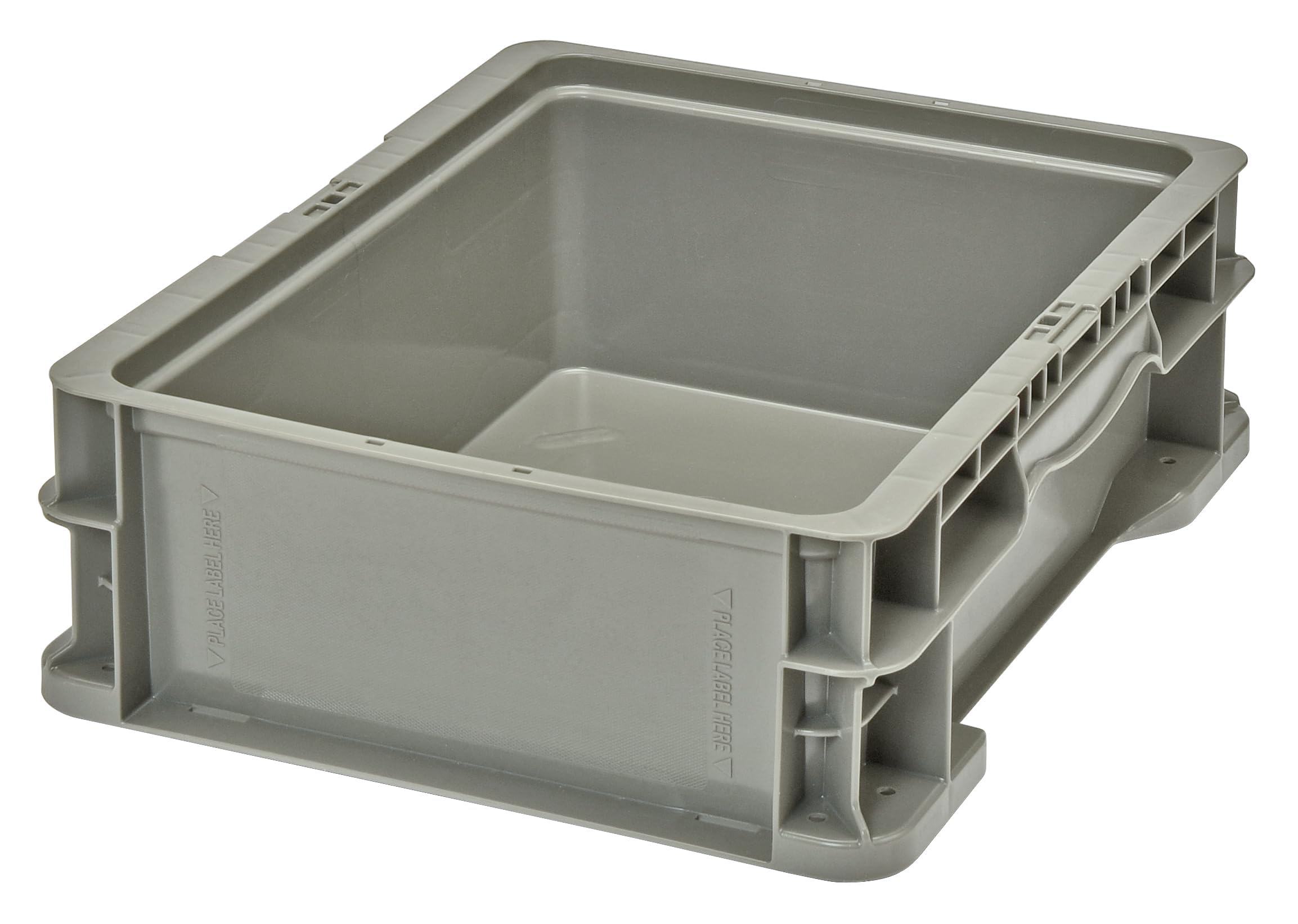 Hudson Exchange 12 x 15 x 5" (4 Pack, 2.2 Gallon) Straight Wall Handled Storage Container Tote, Gray/Brown