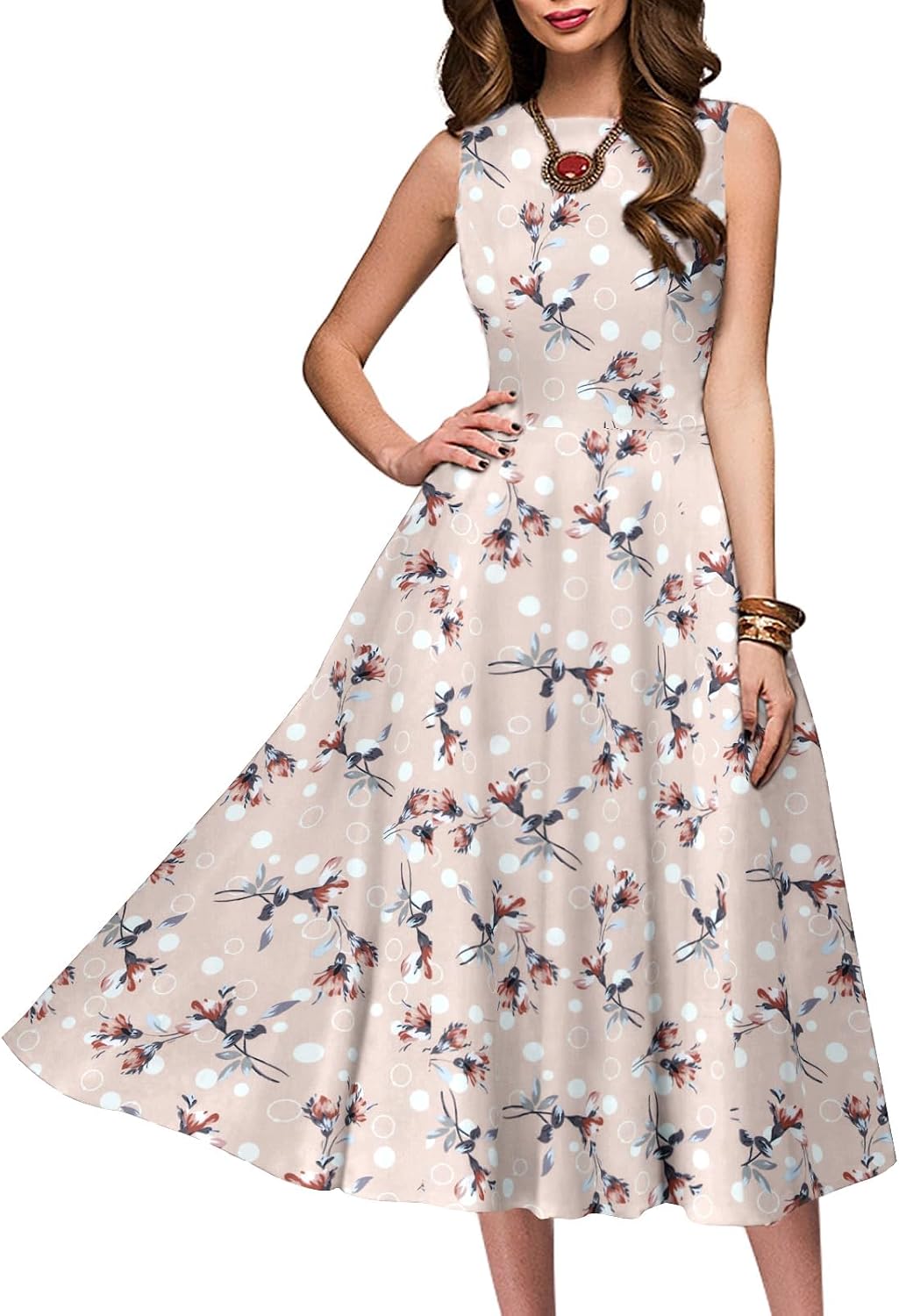 Women's Vintage Sleeveless Round Neck Party Cocktail Panama | Ubuy