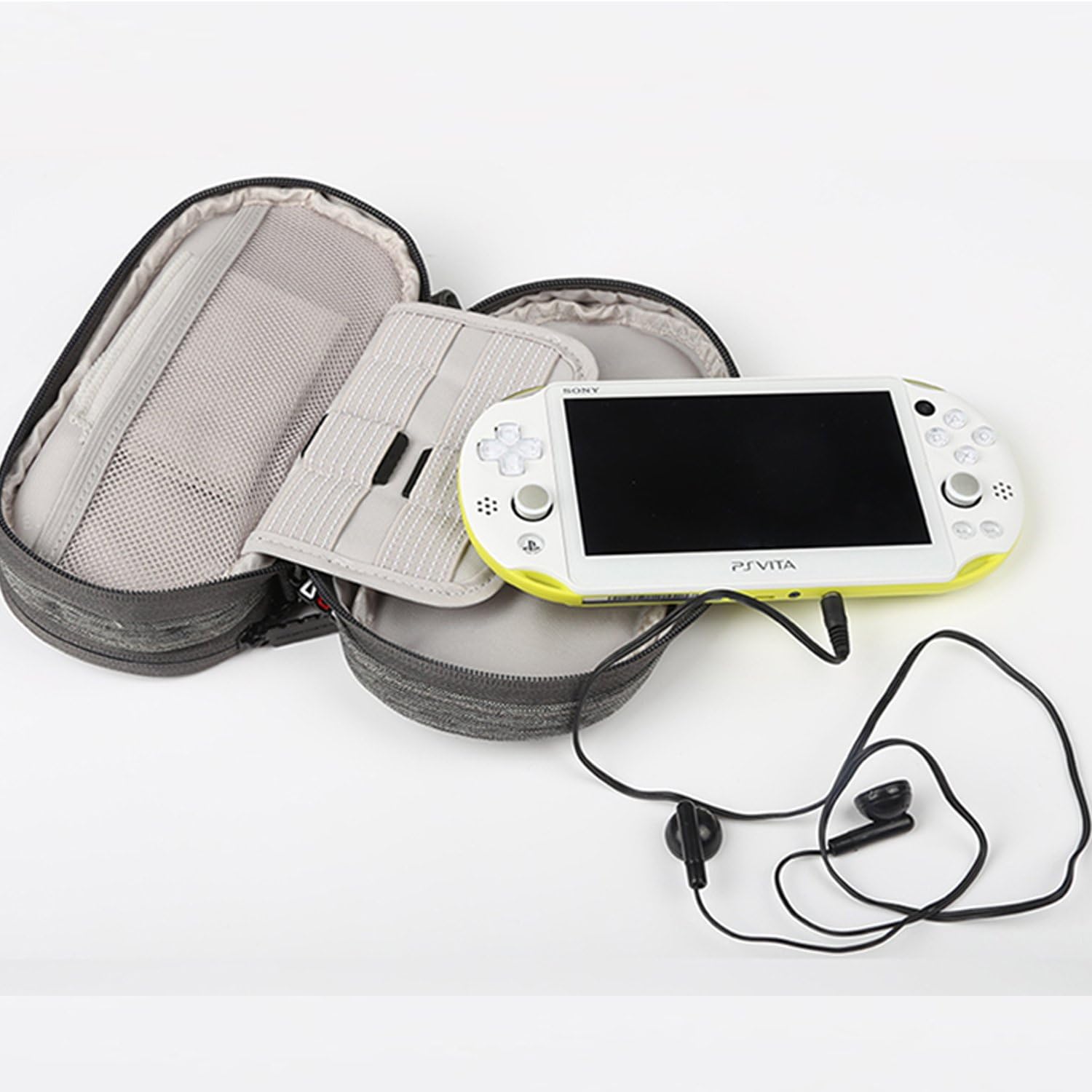 BUBM Double Compartment Storage Case Compatible with PS Vita and PSP, Protective Carrying Bag, Portable Travel Organizer Case Compatible with PSV and Other Accessories,Gray : Video Games