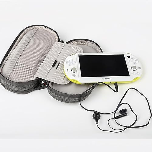 Miniatura 7 de BUBM Funda de almacenamiento de doble compartimento compatible con PS Vita y PSP, bolsa de transporte protectora, funda organizadora de viaje