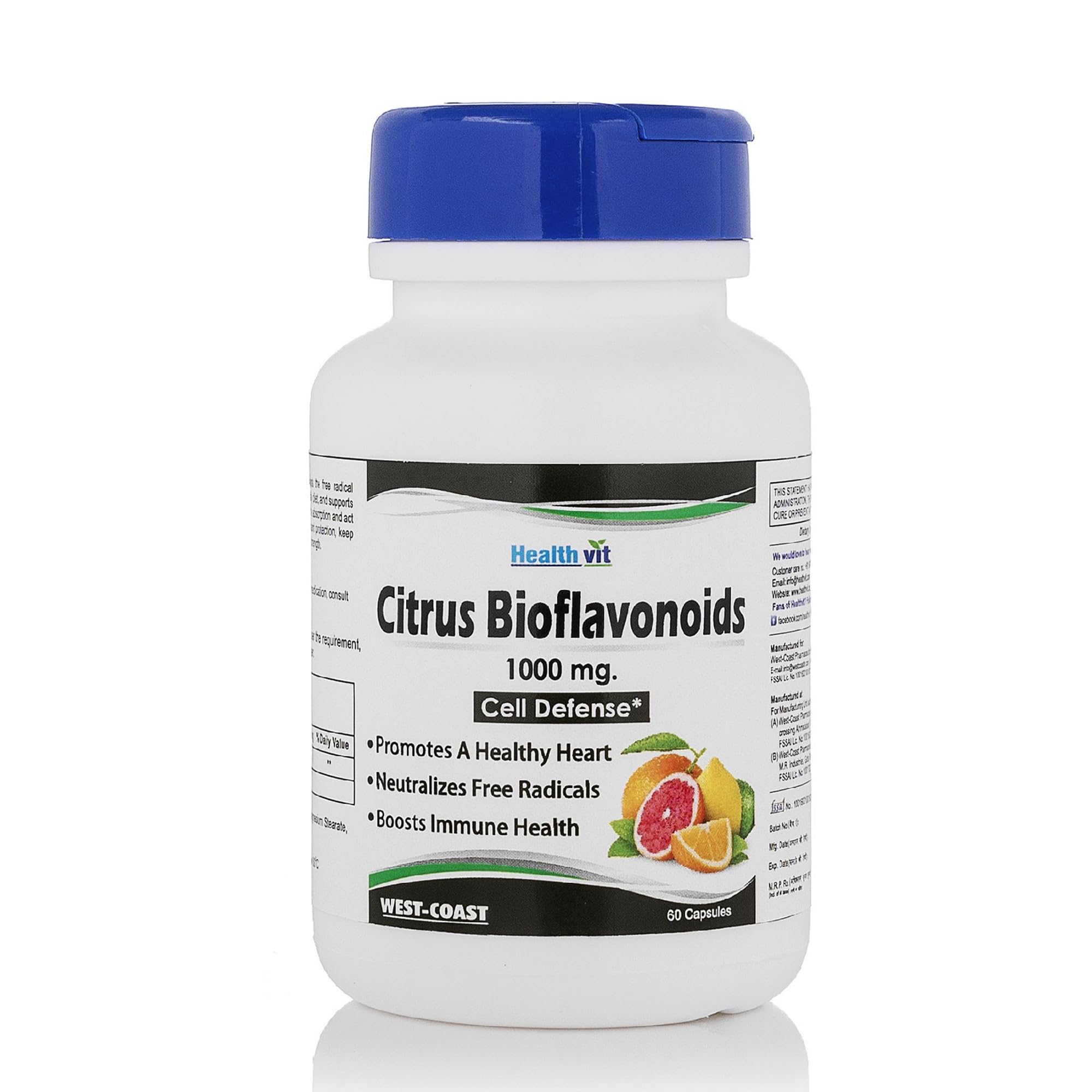 Healthvit Citrus Bioflavonoids 1000mg For Healthy Heart | Supports Healthy Cell Growth | Helps Against The Free Radical Damage | 100% Natural & Vegan | 60 Capsules (B07FP44XYZ) Amazon Price History, Amazon Price Tracker