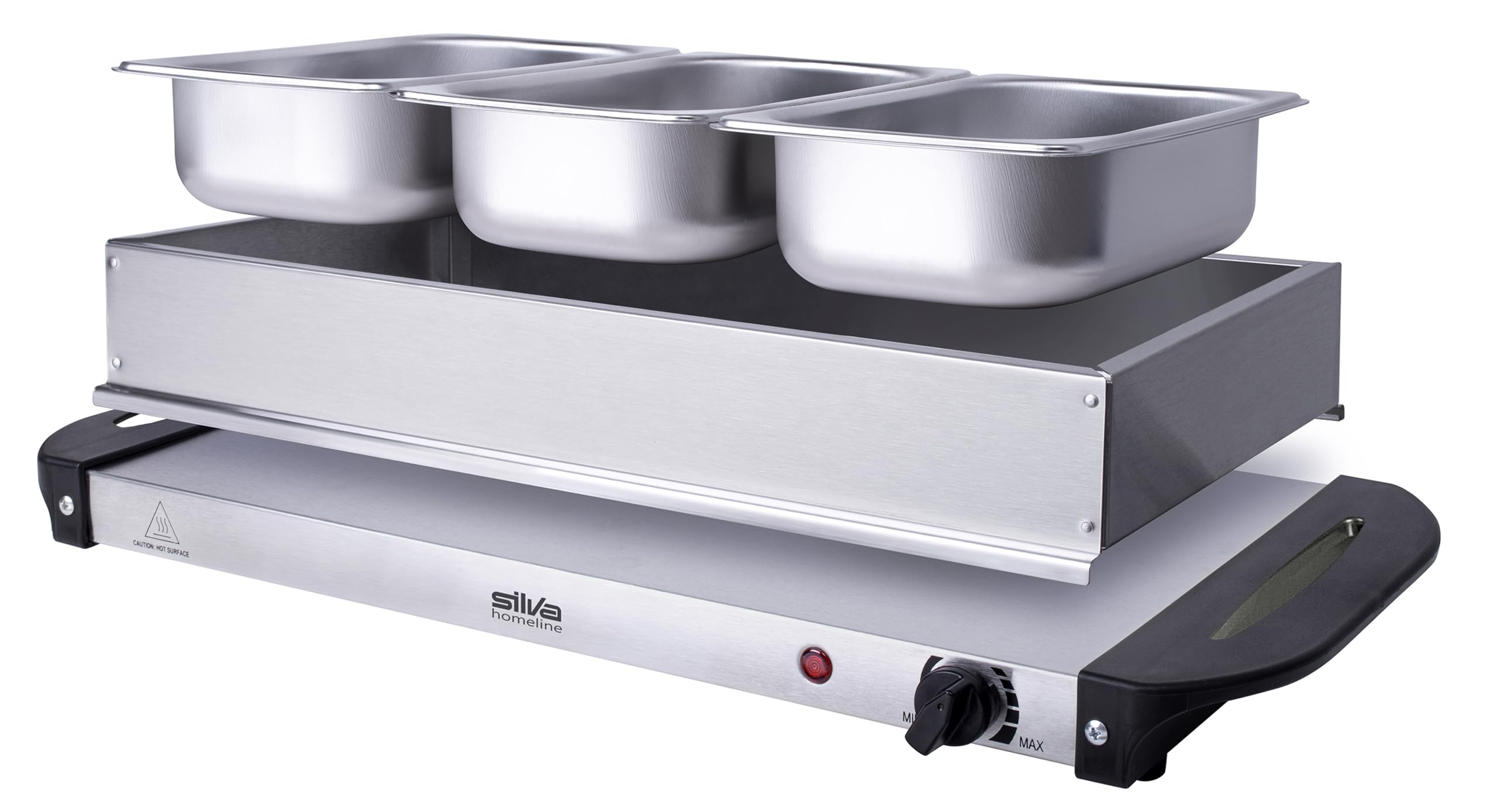 Stay Hot SH 4.1 Chauffe-Buffet 2 en 1 XXL et Plaque chauffante 200 W, Solution idéale pour Les buffets, Les fêtes et Les dîners de Famille, capacité de 7,5 l