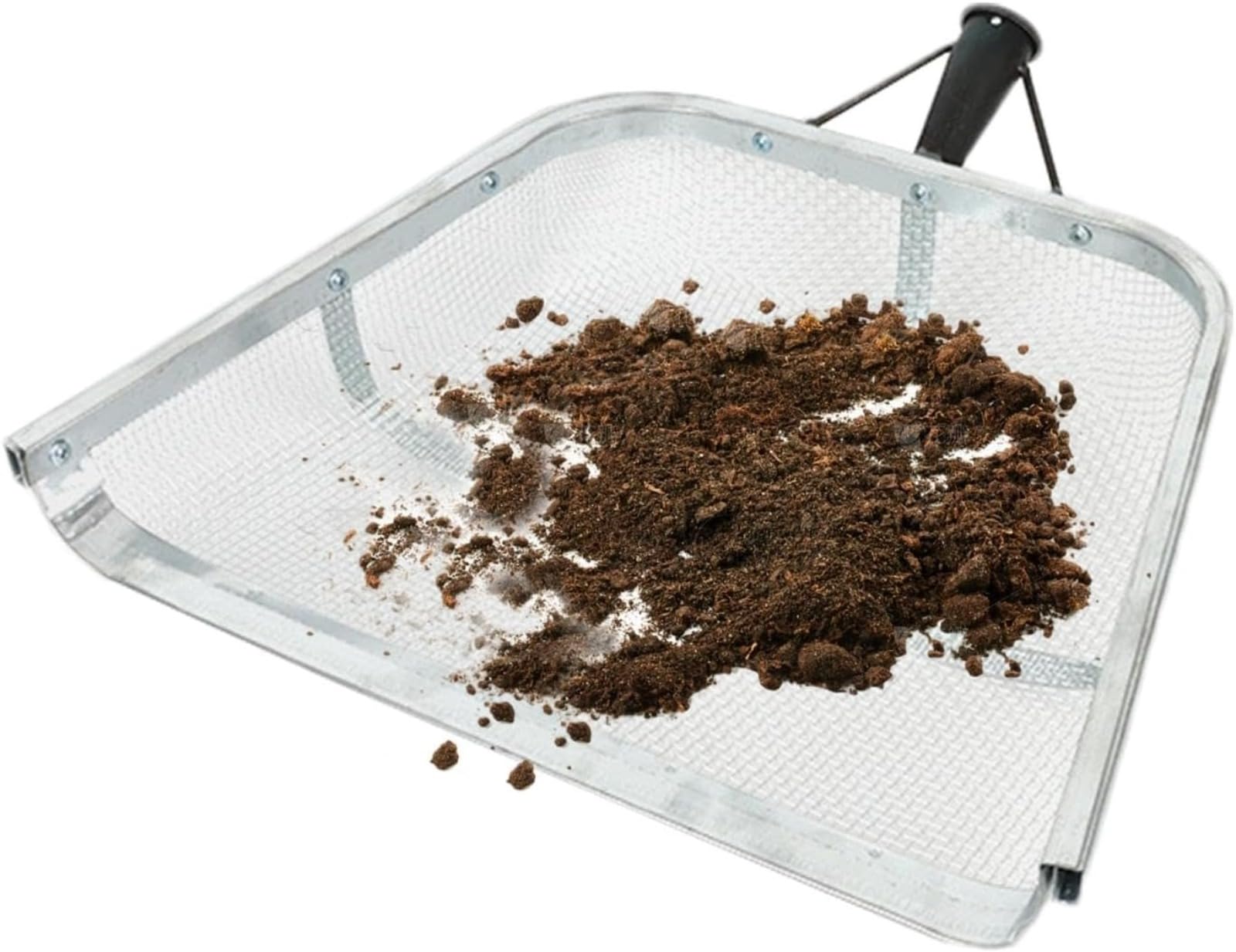 Generisch Siebschaufel, sieb Schaufel Sandsieb Groß Garten Metallschaufel Für Reptilienkot 4/12 Mm Maschenweite, Garten Bodensieb Erdsieb Effizientes Sieb Zum Sieben Von Boden (Mesh 0.4x0.4cm)