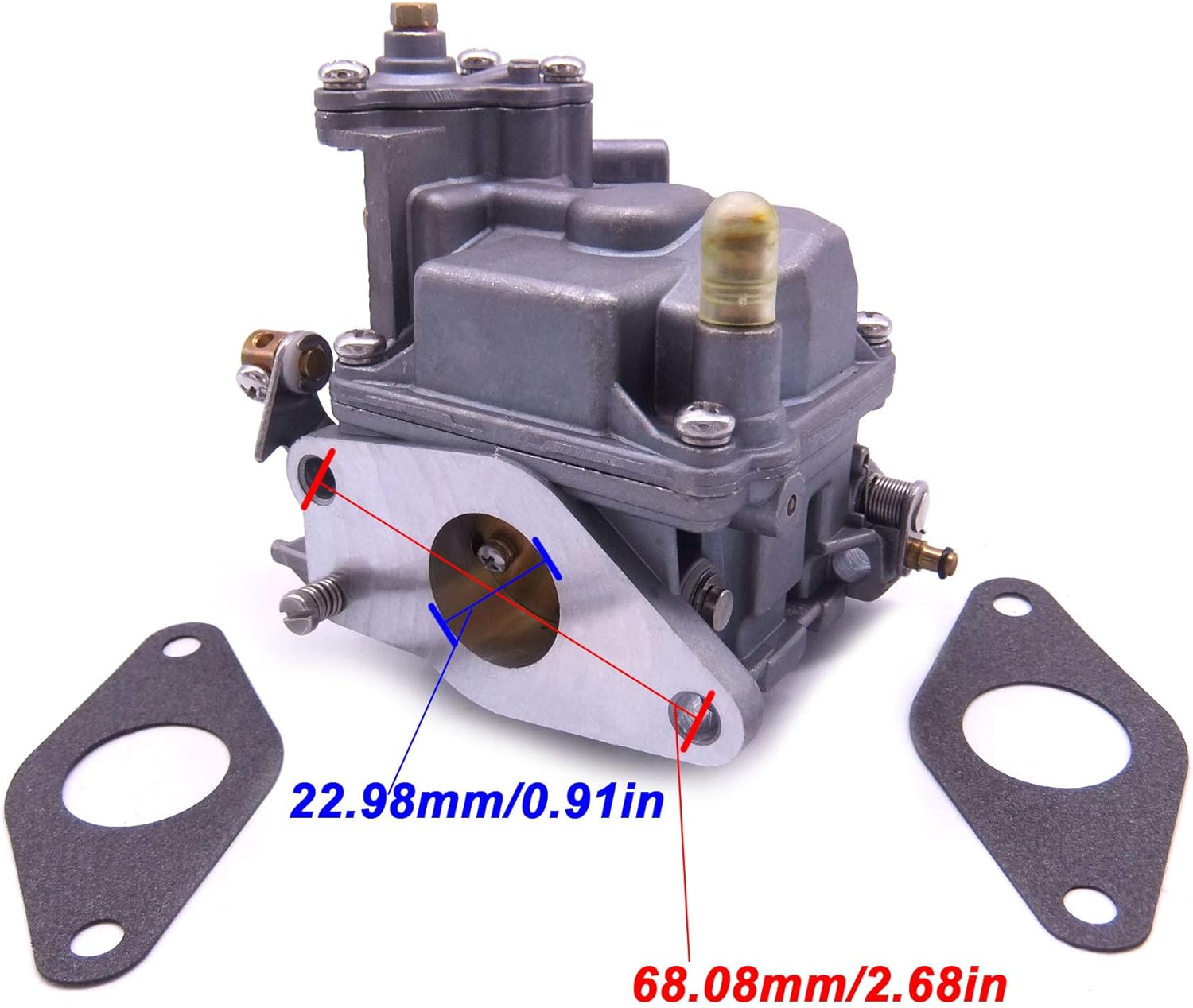SouthMarine Boat Engine 3323-835382T04 3323-835382A1 835382T1 835382T3 Carburetor Assy and 835383001 27-835383001 Gaskets (2 pcs) kit for Mercury Mariner 4-stroke 9.9HP 13.5HP 15HP Outboard Motor