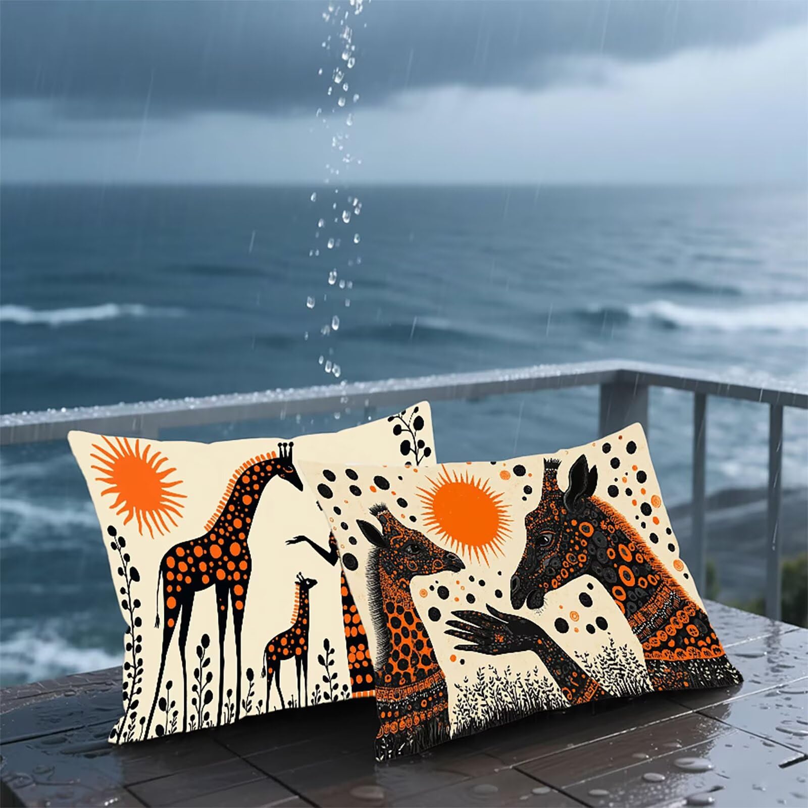 Federe Cuscino 60x80 Set di 2, Crema Federe Cuscini Divano Lino, Rettangolari Copricuscini 60x80cm Con Cerniera Invisibile, Copricuscino per Camera Letto Casa Decorazioni Regalo, Astratto U-9089