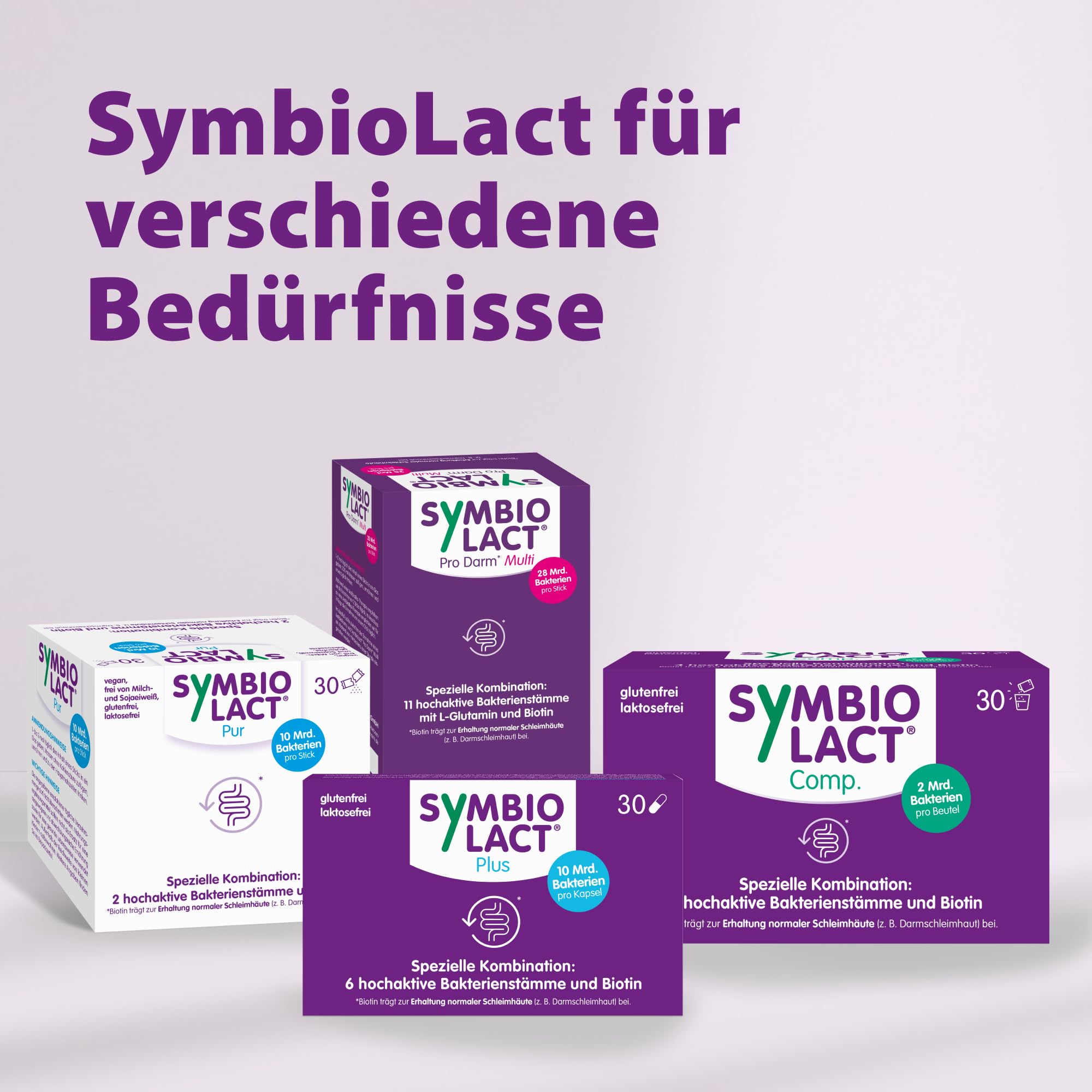 SymbioLact A für die Darmschleimhaut des oberen Verdauungstrakts, 90 Beutel | Mit Milchsäurebakterien und Biotin, 2 Mrd. Bakterien pro Beutel