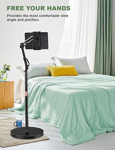 Miniatura 2 de Soporte de suelo para tableta, soporte para teléfono con base súper estable de 8.8 libras y ángulo  altura ajustable, compatible con iPhone de 4.5 a