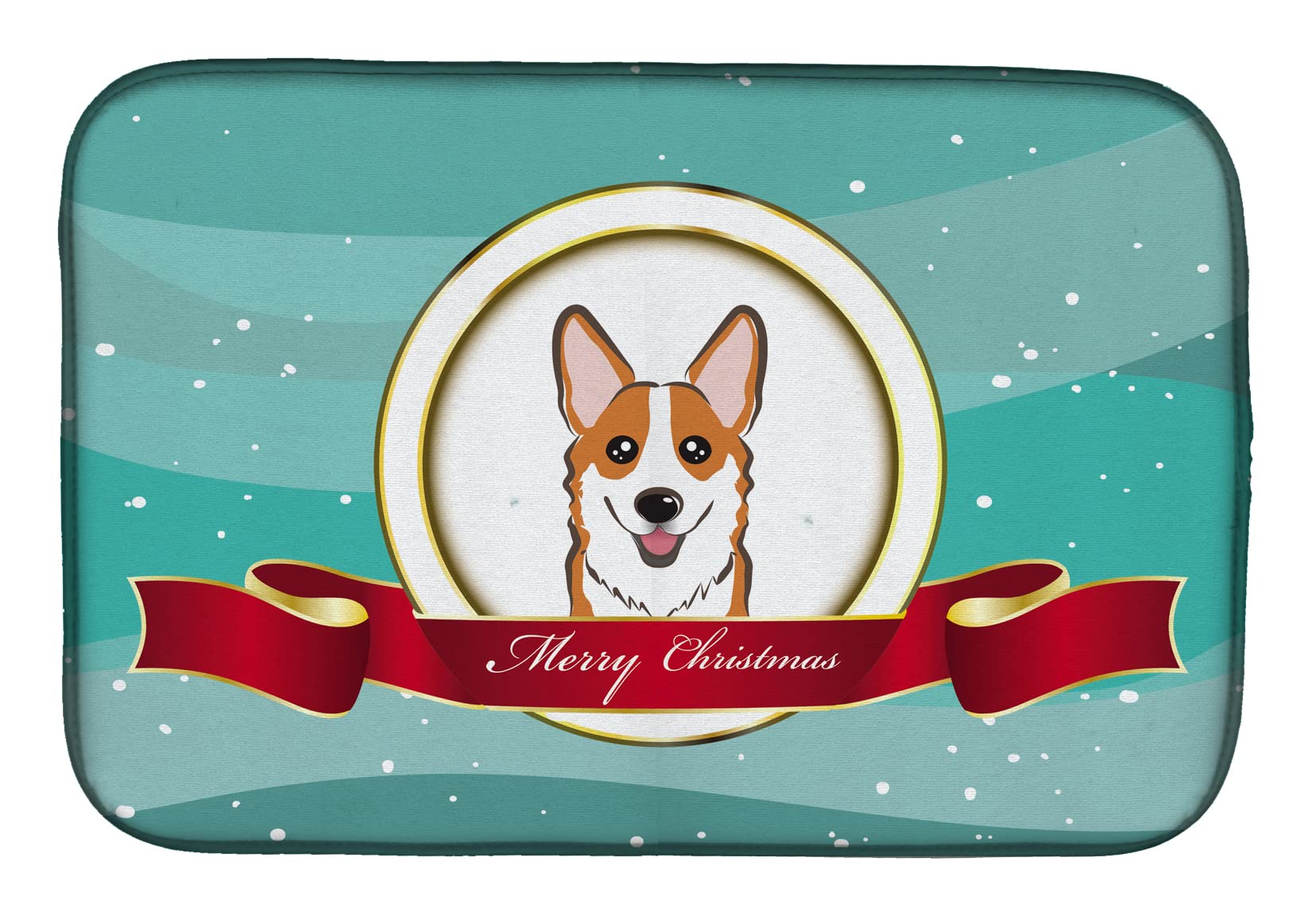Tapis de vaisselle Corgi de Noël Caroline's Treasures BB1564DDM durable de haute qualité