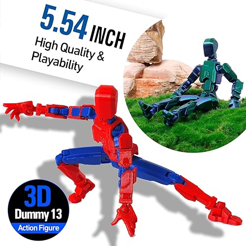 Miniatura 2 de Figura de acción T13 de montaje completada, figura de acción impresa en 3D de Titan 13, Lucky 13 Maniquí ensamblado 13 brilla en la oscuridad