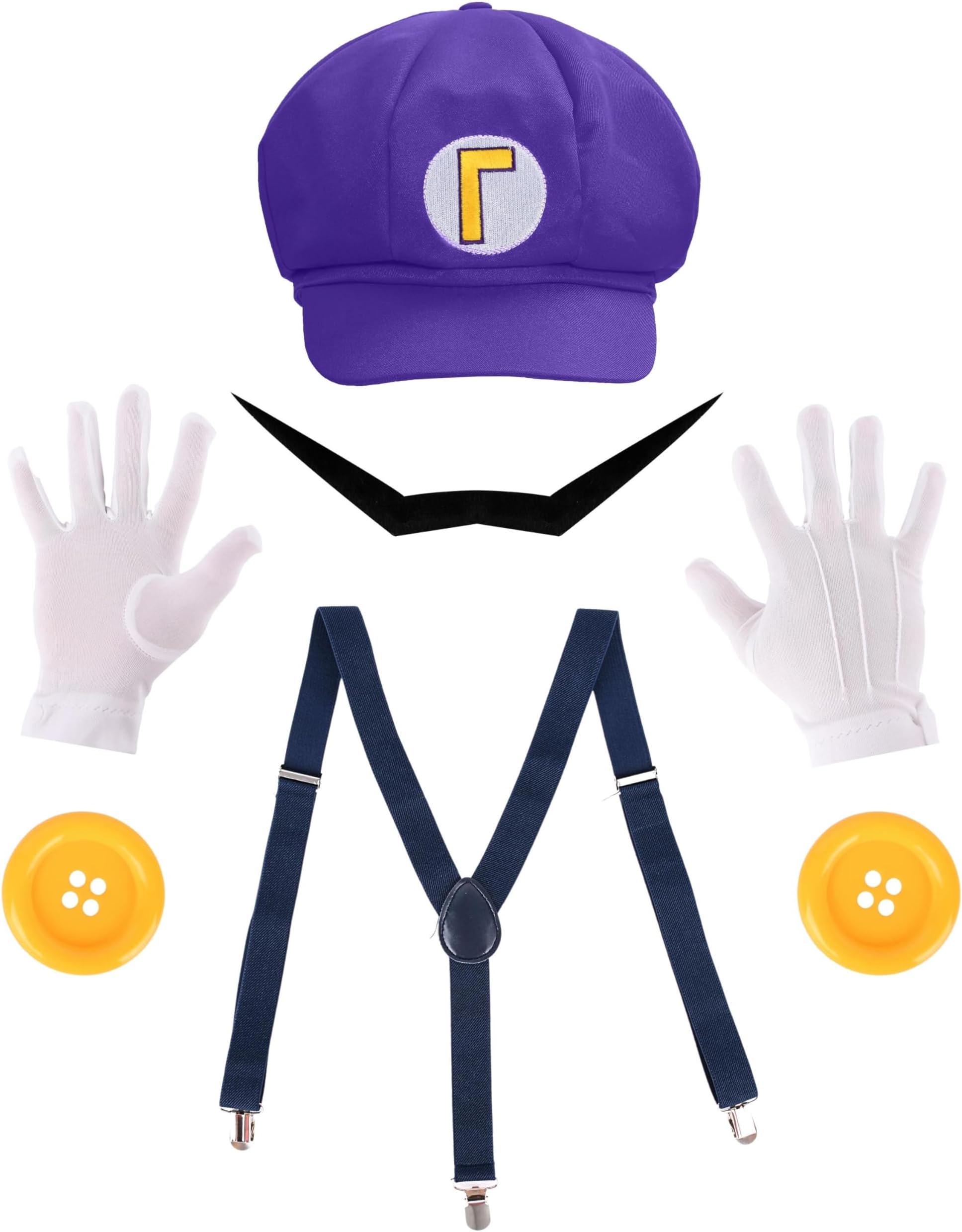 PIIDUOOSuper Brothers Halloween Costume for Adult - Hat Mustaches Gloves Accessories for Men Halloween Cosplay