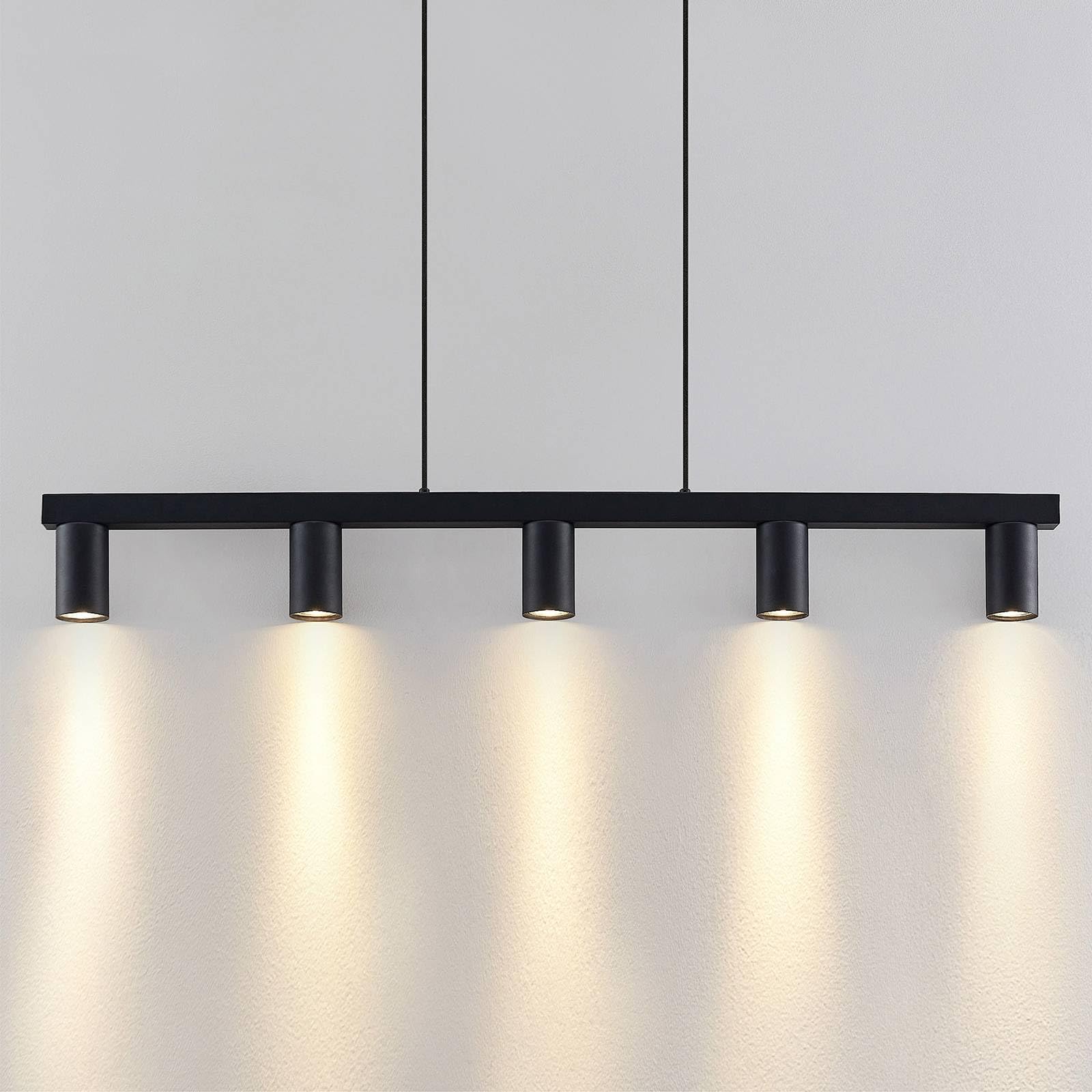 Lindby Lámpara colgante Baliko (Moderno) en Negro hecho de Metal e.o. para Salón & Comedor (5 llamas, GU10) lámpara techo