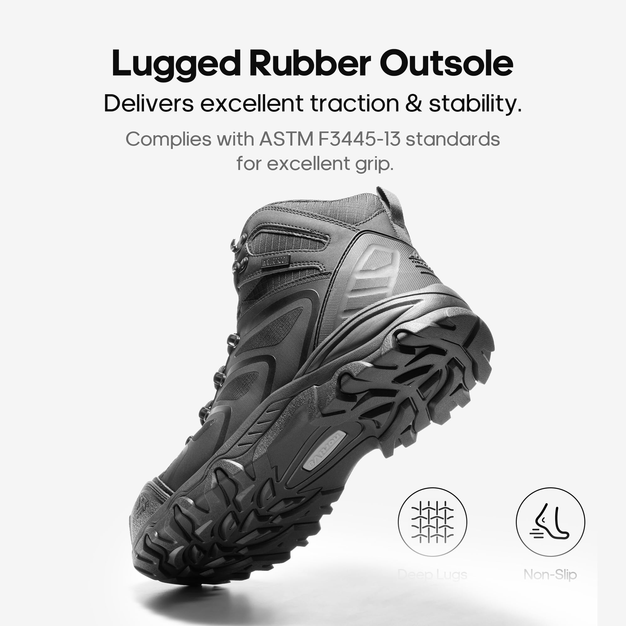 NORTIV 8 Waterproof Work Boots for Men Steel Toe Safety Construction Boots