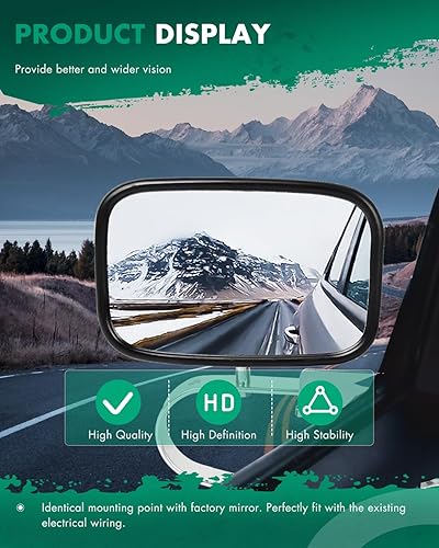 Miniatura 5 de SCITOO Espejos Laterales Compatibles con 1980-1992 para Ford F-150, F-250, F-350, 1993 1995 para F-150, F-350, 1994 para F-350. Juego de Espejos