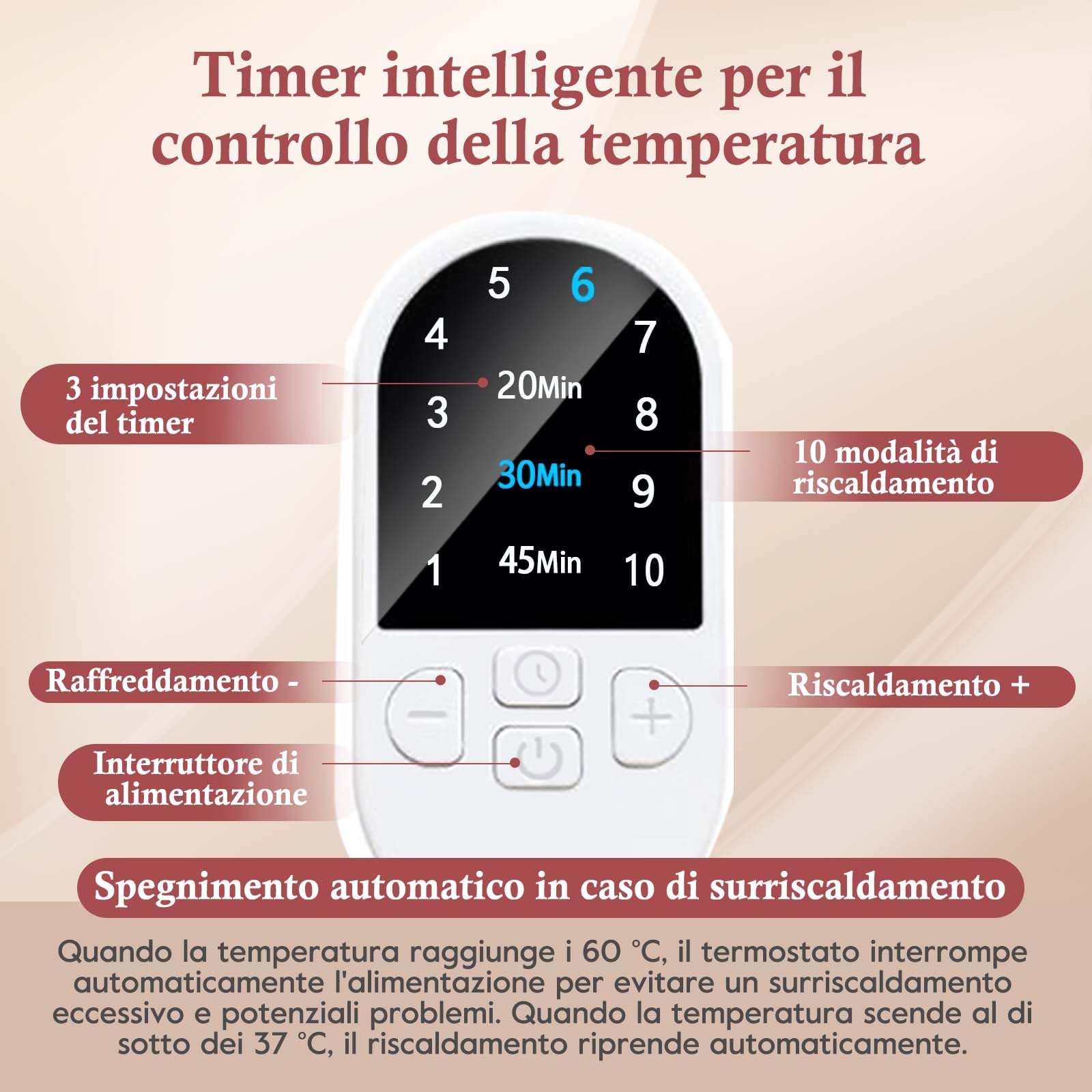 DEWEL Cuffia Termica per Capelli, Cuffia Termica per Capelli Henne (Nero) | Versione Estesa, 10 Livelli di Temperatura Regolabili, Adatto per l'Uso in Spa, Saloni e Casa