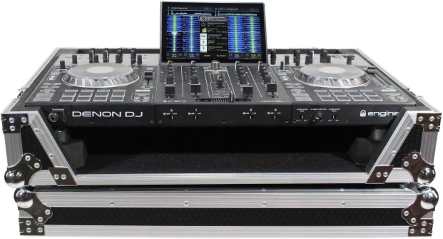 ProX XS-PRIME4 W ATA Flight Case For Denon PRIME 4 DJ Controller with 1U Rack Space and Wheels