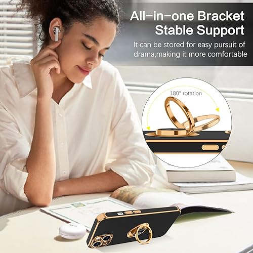 Miniatura 5 de BENTOBEN Funda para iPhone 13, funda para iPhone 13, ajuste delgado, soporte de anillo de 360, soporte magnético para automóvil, soporte para