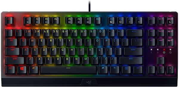 Razer BlackWidow V3 Tenkeyless (Switches Verts) - Clavier Gamer Mécanique Compact (Switches Mécaniques Clicky, Format Tenkeyless, Touches Programmables) Clavier AZERTY | Noir