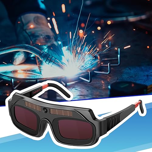 Miniatura 6 de Copkim Gafas de soldadura con oscurecimiento automático de energía solar, gafas de soldadura autotintadas con 2 sensores de arco y correa