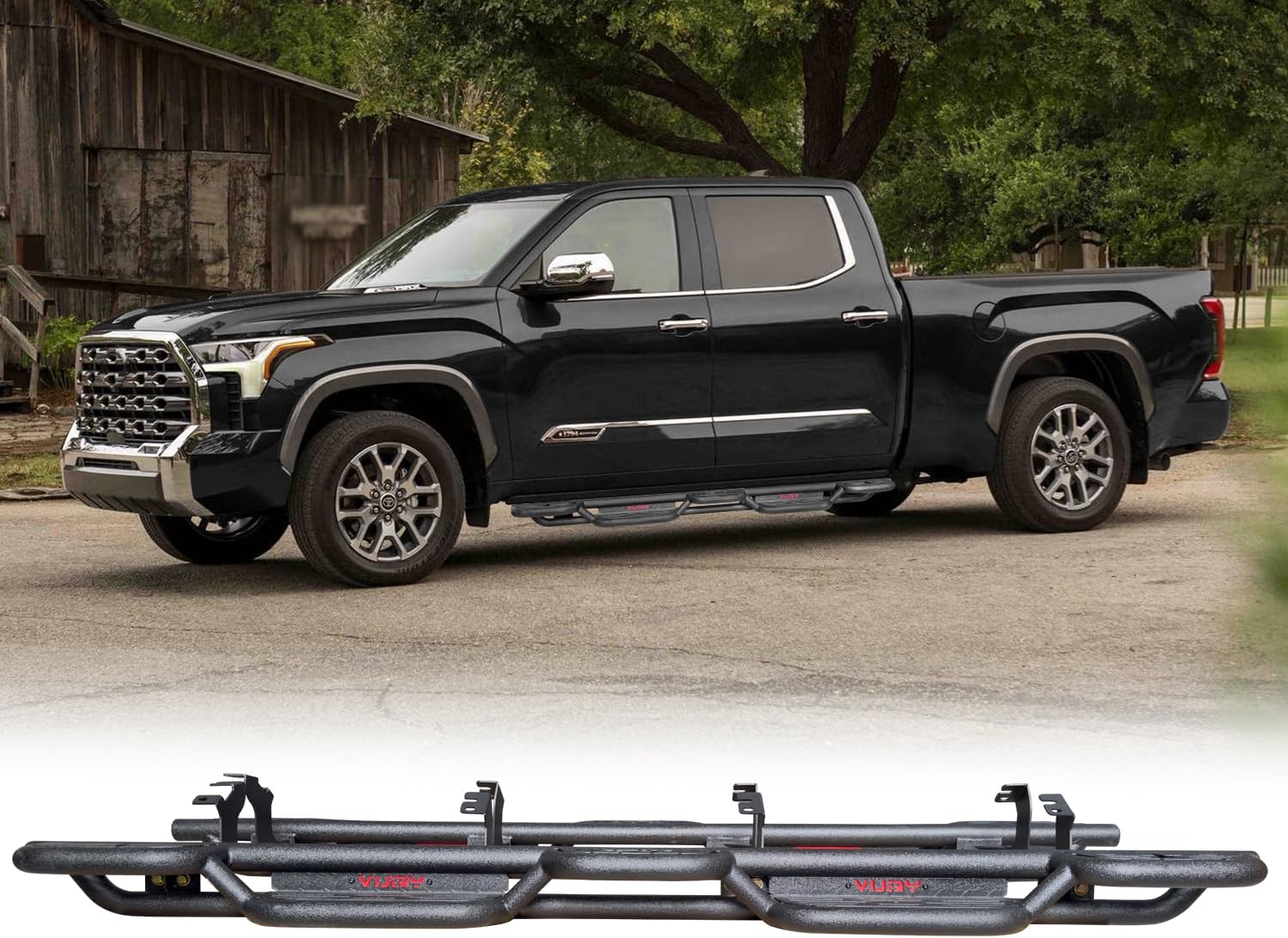 Drop Down Side Step Bars Running Boards Compatible with 2022 2023 2024 2025 Toyola Tundra Crewmax Cab