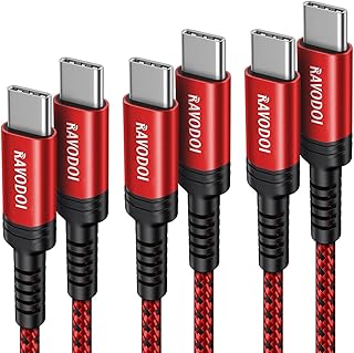 RAVODOI USB C to USB C Charger Cable(1M+2M+3M), USB Type C PD Fast Charging Cable for MacBook Pro 2020,iPad Pro 2020,Samusng Galaxy S22/S21 Ultra/S20 Puls/S10,Pixel 3/4/5/6,Huawei Matebook,Switch
